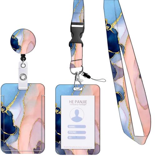 Fibre de polyester Longe titulaire de la carte, avec plastique, Portable & unisexe, plus de couleurs à choisir, Vendu par PC