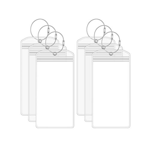 plastique PVC Titulaire de la carte, avec 201 acier inoxydable, rectangle, Portable & Anti-poussière & unisexe & imperméable, transparent Vendu par PC