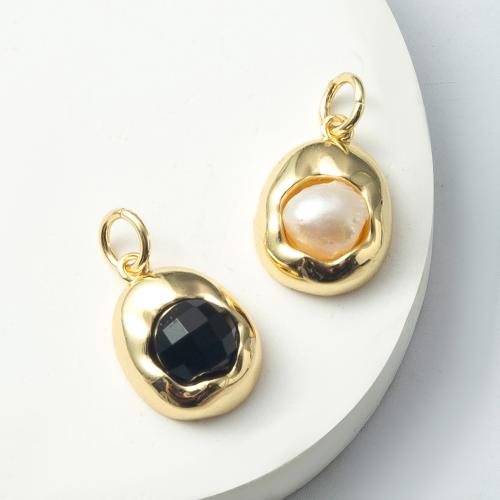 Pendant de cuivre de verre, laiton, avec verre, Placage, bijoux de mode, plus de couleurs à choisir, protéger l'environnement, sans nickel, plomb et cadmium Vendu par PC