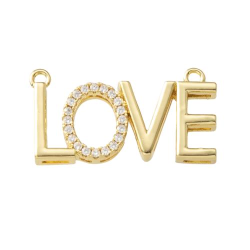 Cubique Pendentif en laiton zircon pavent, Placage, bijoux de mode & pavé de micro zircon, Or, protéger l'environnement, sans nickel, plomb et cadmium Vendu par PC