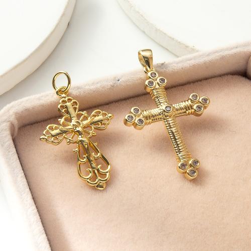 Cubique Pendentif en laiton zircon pavent, Placage, bijoux de mode & pavé de micro zircon, Or, protéger l'environnement, sans nickel, plomb et cadmium Vendu par PC