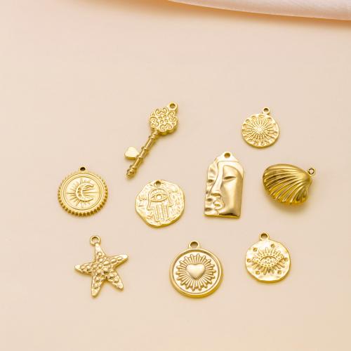 Pendentifs en acier inoxydable, Acier inoxydable 304, Placage, DIY & styles différents pour le choix, doré, Vendu par PC