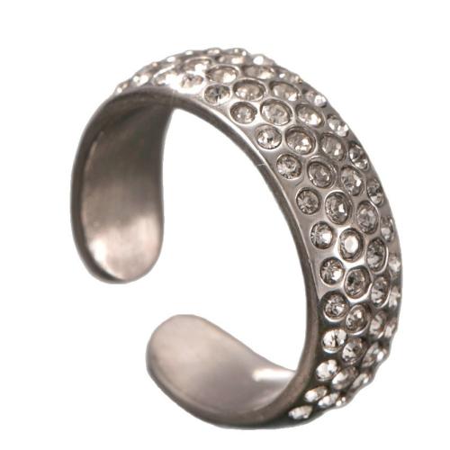 Bague en acier inoxydable , Acier inoxydable 304, Placage, bijoux de mode & unisexe & avec strass, couleur originale, Vendu par PC