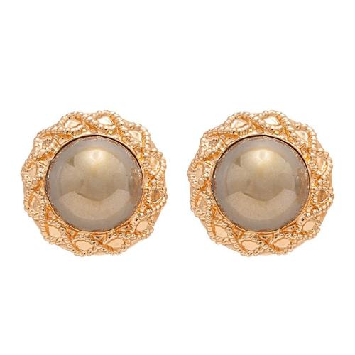 Zinklegierung Ohrstecker, mit Kunststoff Perlen, plattiert, Modeschmuck & für Frau, keine, verkauft von Paar[