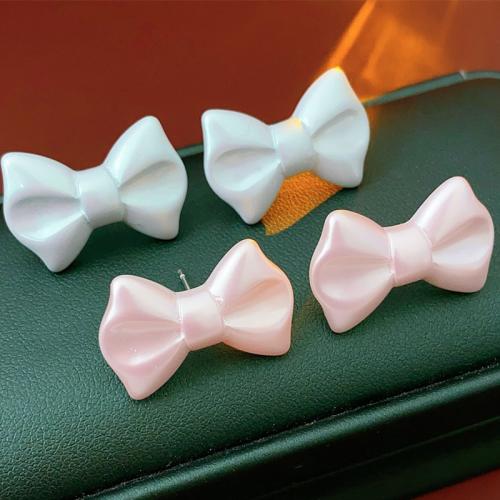 Acrylique boucle d oreille dormeuse, Noeud papillon, bijoux de mode & pour femme, plus de couleurs à choisir Vendu par paire