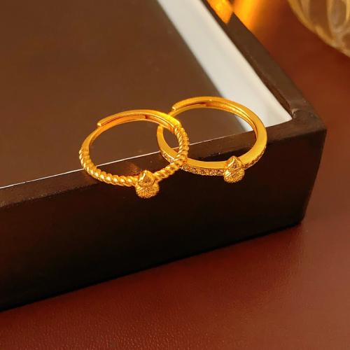 Messing Manschette Fingerring, Kalebasse, goldfarben plattiert, verschiedene Stile für Wahl & für Frau, Größe:6-8, verkauft von PC