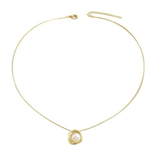 Collier en laiton fait à la main, avec perle de plastique, bijoux de mode & pour femme, Vendu par PC