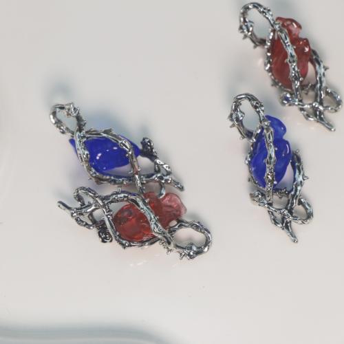 pendentif en alliage zinc à gemme , alliage de zinc, avec pierre gemme, Placage, DIY, plus de couleurs à choisir, Vendu par PC