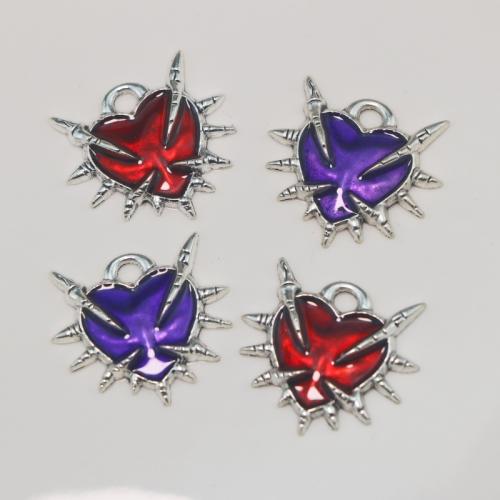 Colgantes de Aleación de Zinc en Forma de Corazón, con Piedras preciosas, chapado, Bricolaje, más colores para la opción, Vendido por UD
