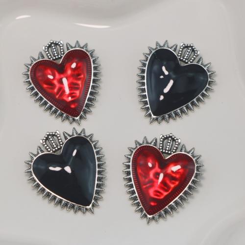 Colgantes de Aleación de Zinc en Forma de Corazón, chapado, Bricolaje & esmalte, más colores para la opción, Vendido por UD