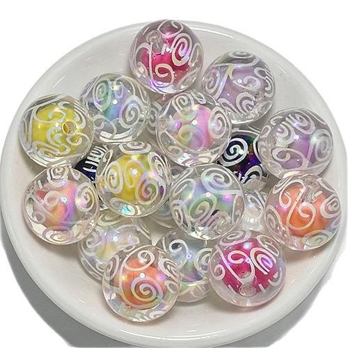Plating Acrylic Beads, Hydrangeas, plated, DIY 16mm 