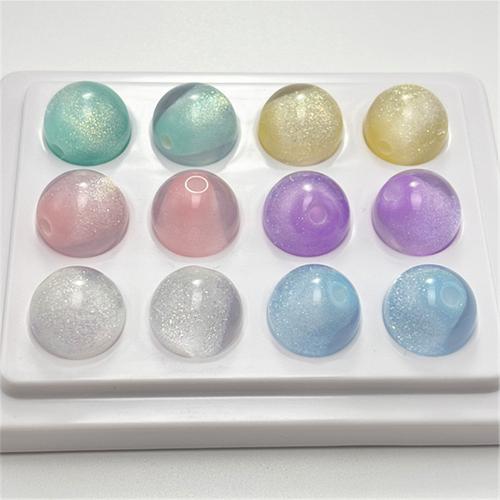 PC Plastic Beads, with Resin, Round, DIY 16mm [