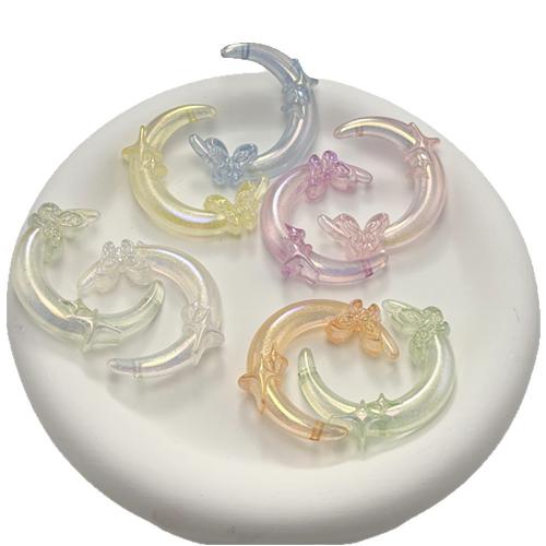 Plaqué Acrylique Pendentifs, lune, Placage, DIY, plus de couleurs à choisir Vendu par sac[