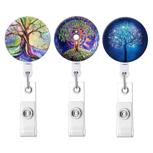 plastique ABS Titulaire du badge, avec corde en nylon, Rond, Extensible & unisexe, plus de couleurs à choisir Vendu par PC