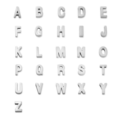Stainless Steel Beads, 304 Stainless Steel, Alphabet Letter, DIY original color, beads length 5-8mm 