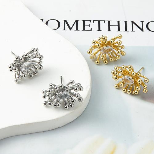 Boucles d'oreilles en laiton zircon cubique pavent, Placage, bijoux de mode & pavé de micro zircon, plus de couleurs à choisir, protéger l'environnement, sans nickel, plomb et cadmium Vendu par paire[