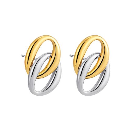 Латуни Стад Серьги, Латунь, Другое покрытие, разный размер для выбора & Женский & двухцветный & отверстие, продается Пара