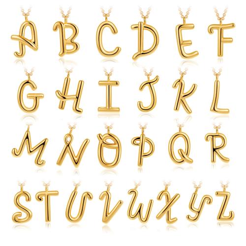Collier en laiton fait à la main, Lettre d’alphabet, Plaqué or 18K, bijoux de mode & modèles différents pour le choix & pour femme, Vendu par PC