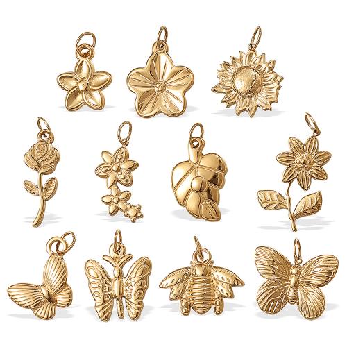 Pendentifs en acier inoxydable, Acier inoxydable 304, Plaqué or 18K, DIY & styles différents pour le choix, Vendu par PC