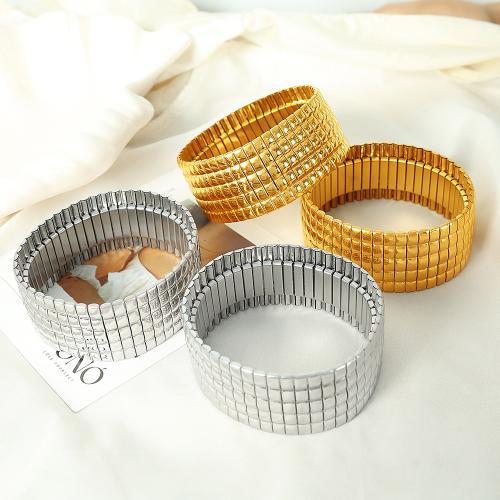 Stainless Steel Bangle, 304 Stainless Steel, plated, elastic & for woman 