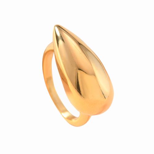 Stainless Steel Finger Ring, 304 Stainless Steel, plated, fashion jewelry & Unisex, golden, US Ring 