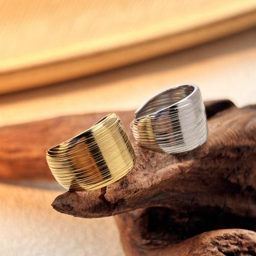 Acier inoxydable 304 Cuff Bague, Placage, bijoux de mode & unisexe, plus de couleurs à choisir, Vendu par PC