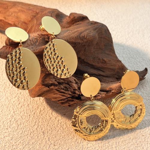 Boucle d'oreille goutte inox, Acier inoxydable 304, Placage de couleur d'or, bijoux de mode & styles différents pour le choix & pour femme, Vendu par paire