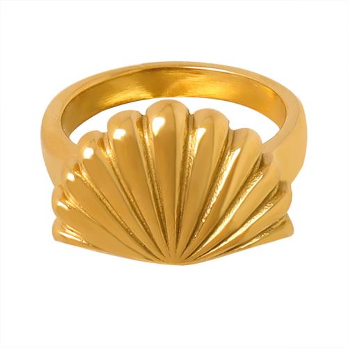 Titane Acier Bague, Acier titane, Placage de couleur d'or, bijoux de mode & normes différentes pour le choix & pour femme, Vendu par PC