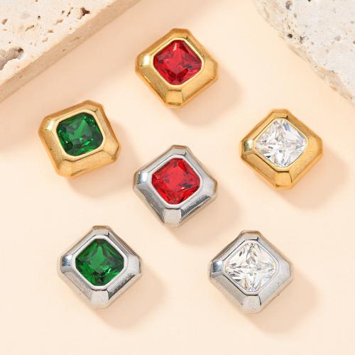 Pendentifs en acier inoxydable zircons cubiques, Acier inoxydable 304, cadre, Placage, DIY & pavé de micro zircon, plus de couleurs à choisir, Vendu par PC