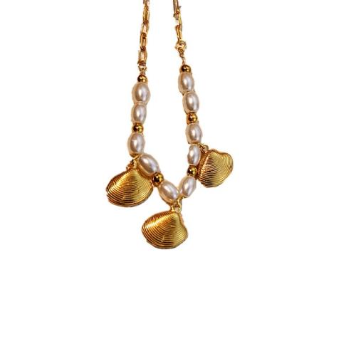 ステンレス鋼のジュエリーネックレス, 304ステンレススチール, とともに 合成宝石 & プラスチック製パール & 鉄, メッキ, ファッションジュエリー & 女性用, 売り手 パソコン