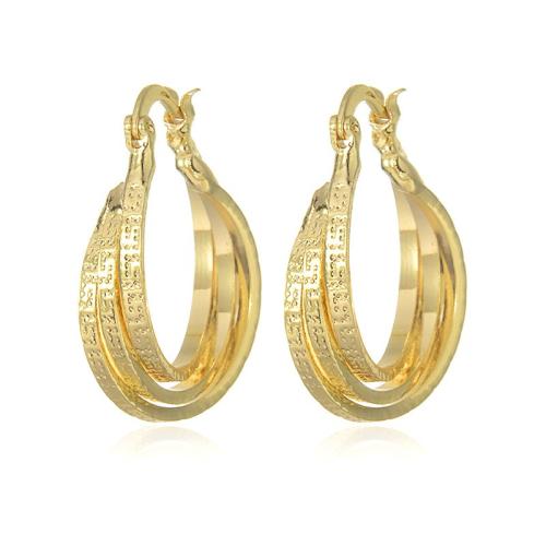 Латунные серьги падение, Латунь, 18K позолоченный, ювелирные изделия моды & Женский, продается Пара