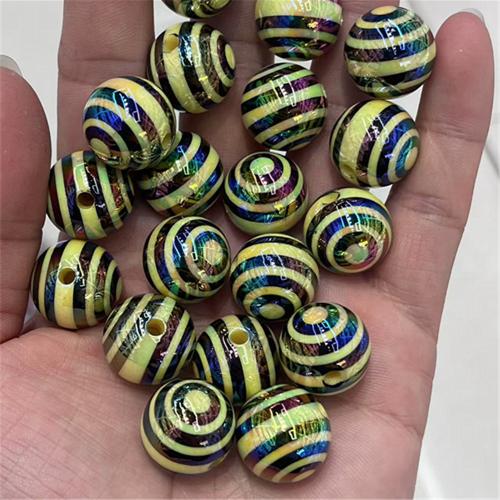 Plating Acrylic Beads, Round, plated, DIY 16mm 