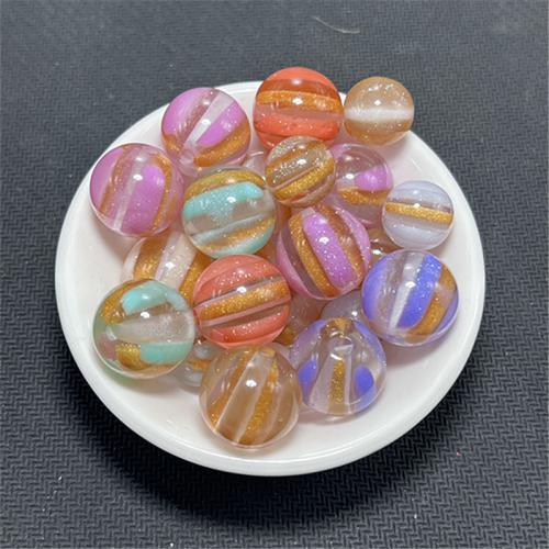 PC Plastic Beads, with Resin, Round, DIY 16mm [