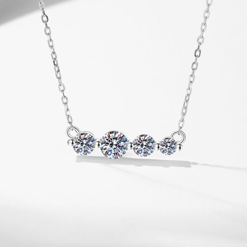 925 Sterling Silver Necklace, with 2inch extender chain, platinum plated, fashion jewelry & for woman Approx 15.7 Inch 
