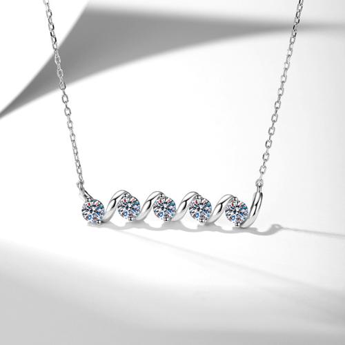925 Sterling Silver Necklace, with 2inch extender chain, platinum plated, fashion jewelry & for woman Approx 15.7 Inch 