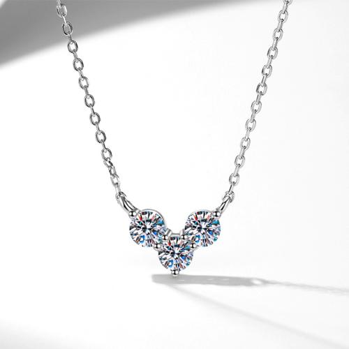 925 Sterling Silver Necklace, with 2inch extender chain, platinum plated, fashion jewelry & for woman Approx 15.7 Inch 