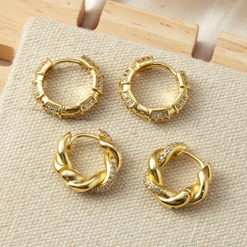 Латунные серьги падение, Латунь, Другое покрытие, ювелирные изделия моды & инкрустированное микро кубического циркония, Золотой, не содержит никель, свинец продается Пара