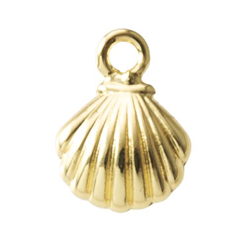 Brass Flower Pendants, Shell, plated, fashion jewelry nickel, lead & cadmium free 