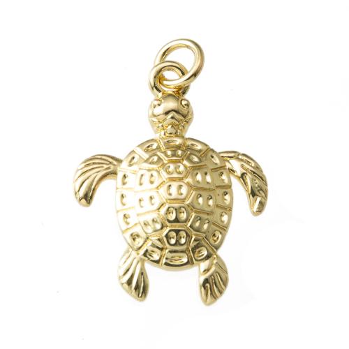 Pendentifs d'animaux en laiton, tortue, Placage, bijoux de mode, doré, protéger l'environnement, sans nickel, plomb et cadmium Vendu par PC
