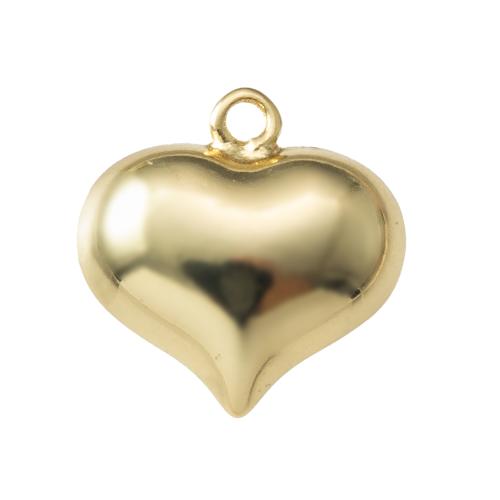 Pendentifs de coeur en laiton, Placage, bijoux de mode, doré, protéger l'environnement, sans nickel, plomb et cadmium Vendu par PC