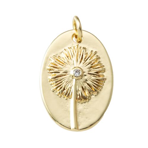 Cubique Pendentif en laiton zircon pavent, Placage, bijoux de mode & pavé de micro zircon, doré, protéger l'environnement, sans nickel, plomb et cadmium Vendu par PC