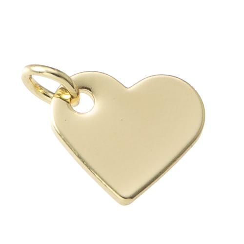 Pendentifs de coeur en laiton, Placage, bijoux de mode, doré, protéger l'environnement, sans nickel, plomb et cadmium Vendu par PC