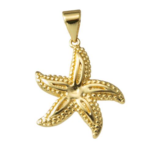 Pendentifs d'animaux en laiton, étoile de mer, Placage, bijoux de mode, plus de couleurs à choisir, protéger l'environnement, sans nickel, plomb et cadmium Vendu par PC