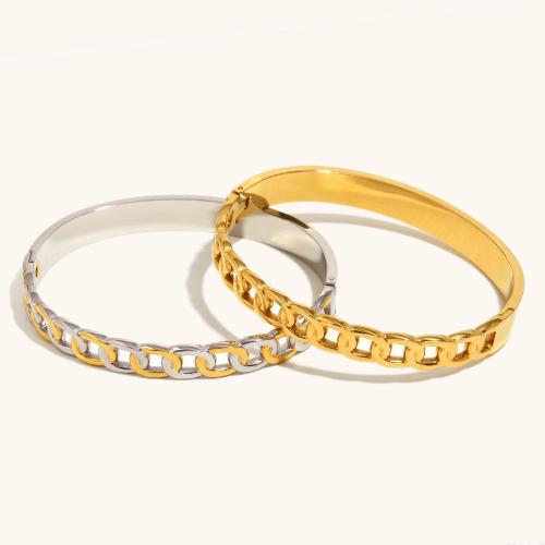 Stainless Steel Bangle, 304 Stainless Steel, plated, fashion jewelry & for woman & hollow 