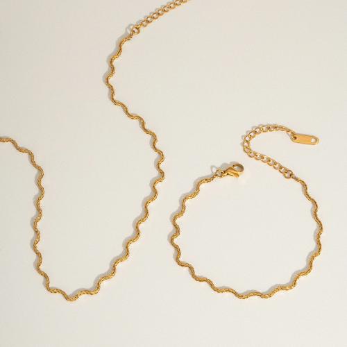 Parures de bijoux en acier inoxydable, Acier inoxydable 304, Placage ionique sous vide, bijoux de mode & styles différents pour le choix & pour femme, doré, Vendu par PC