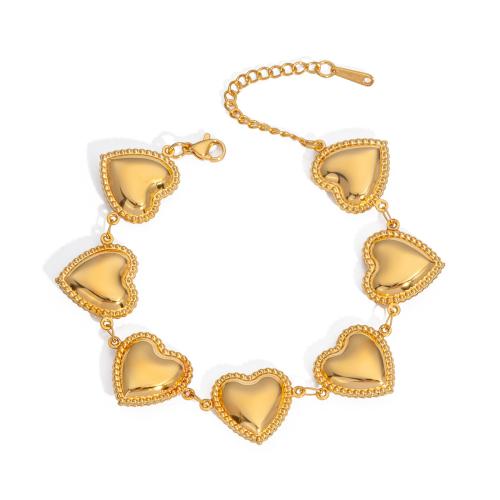 Bracelet en acier inoxydable, Acier inoxydable 304, Placage ionique sous vide, bijoux de mode & styles différents pour le choix & pour femme, doré, Vendu par PC