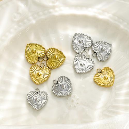 Stainless Steel Heart Pendants, 304 Stainless Steel, plated, DIY 