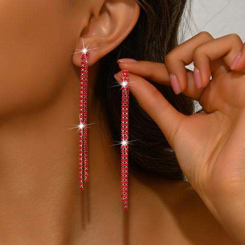 alliage de zinc boucle d'oreille en gland, Placage, bijoux de mode & pour femme & avec strass, plus de couleurs à choisir Vendu par paire