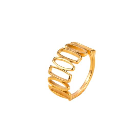 Bague en acier inoxydable, Acier inoxydable 304, Placage, normes différentes pour le choix & pour femme & creux, doré, Vendu par PC