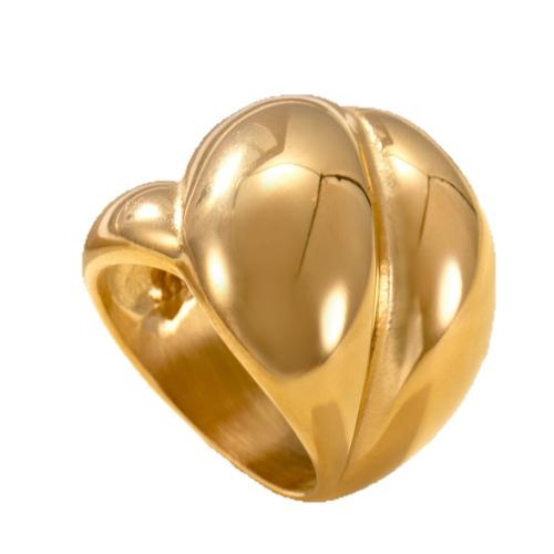 Bague en acier inoxydable, Acier inoxydable 304, Plaqué or 18K, bijoux de mode & normes différentes pour le choix & pour femme, Vendu par PC